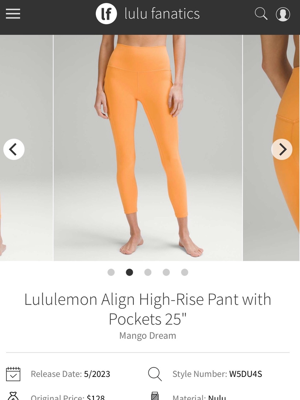 lululemon athletica Align High-Rise with pockets Leggings in Mango 25”